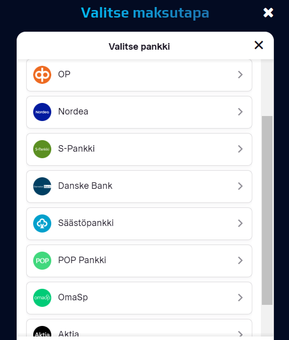 Maksutavat pikakasinolla
